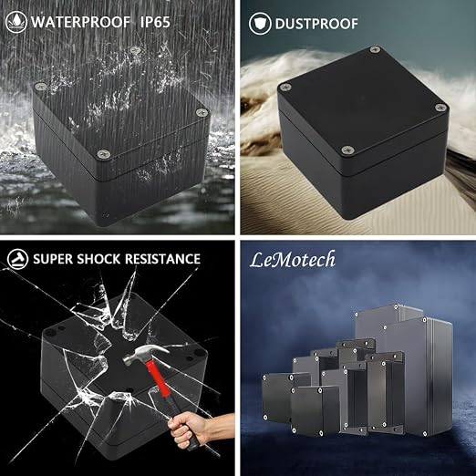 LeMotech Junction Box IP65 Waterproof Project Box Dustproof ABS Plastic - Image 7