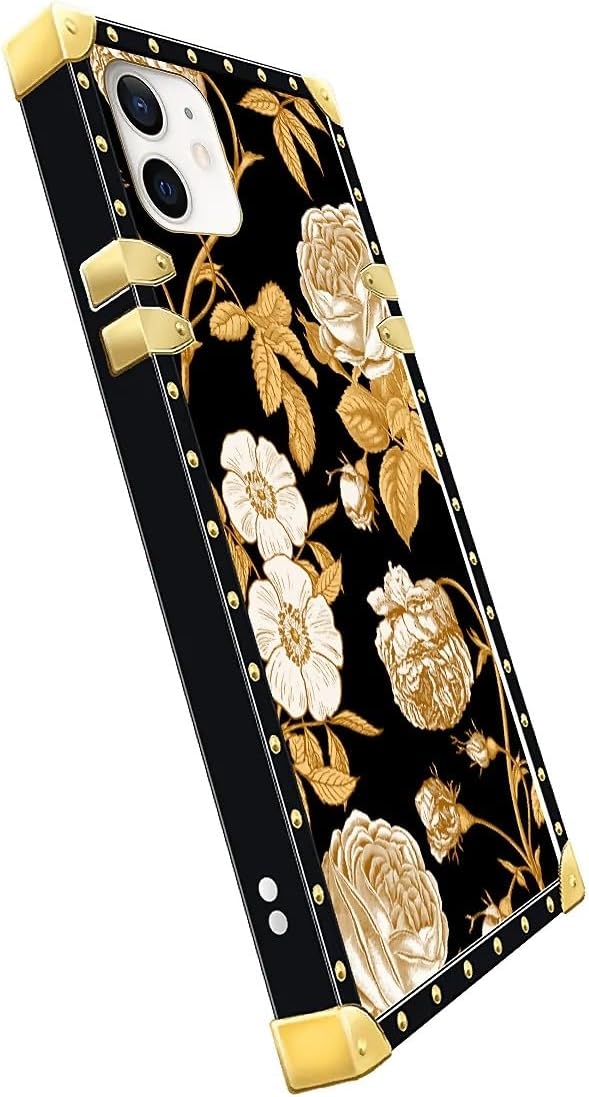 Compatible with iPhone 11 Case, Blooming Rose Golden Flower Luxury Golden - Image 4