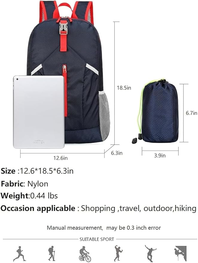 levayhill 25L Foldable Hiking Backpack Lightweight Packable Basic-Daypack - Image 5