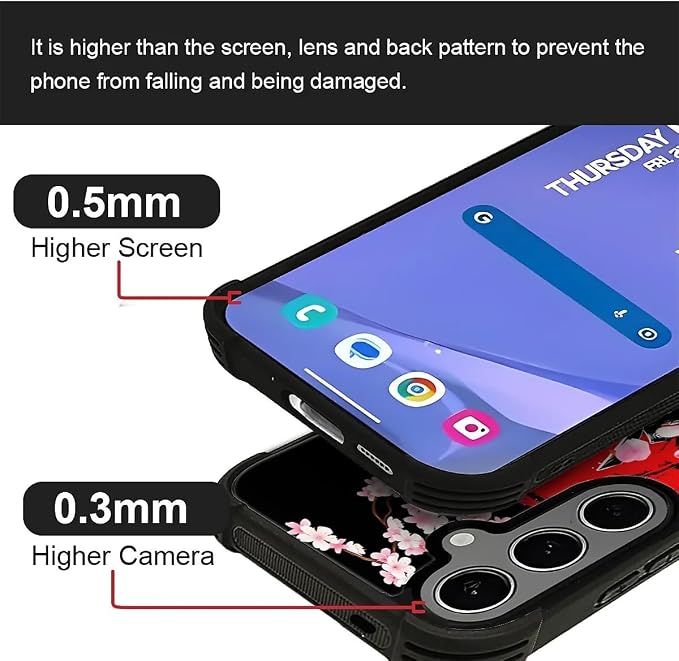 for Samsung Galaxy S24/S25 Plus Case, Sakura Japanese Samurai Pattern Graphic - Image 4