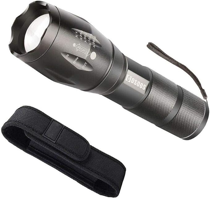 COSOOS LED Flashlight with Holster, Bright Tactical Flashlight High Lumen by COSOOS
