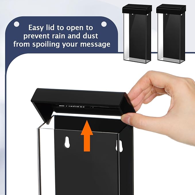 Remerry 1 Pcs Outdoor Brochure Holder 4 x 9 Inch Waterproof Wall Mount - Image 3