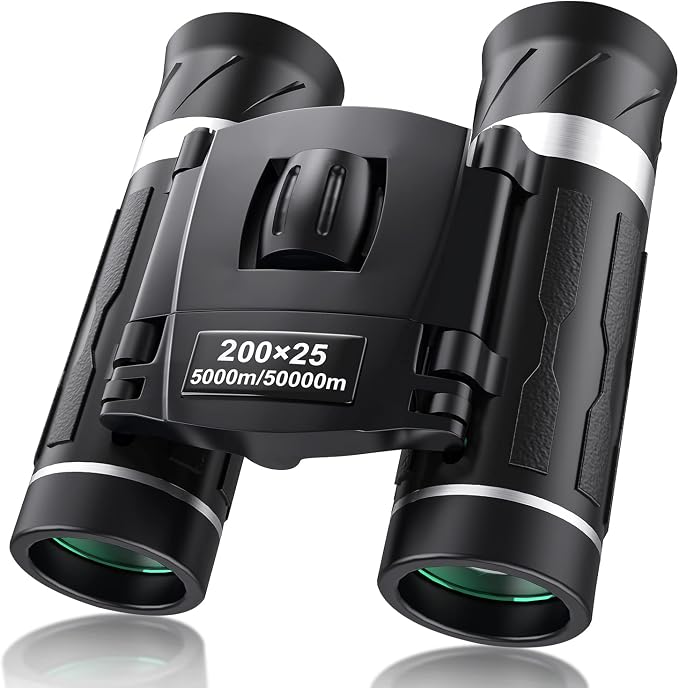 200x25 Compact Binoculars for Adults and Kids, High Powered Mini Pocket by FLYANT