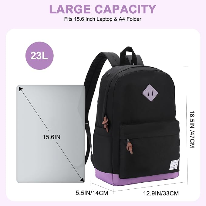 Backpack for Men Women, VASCHY Classic Water-resistant Lightweight Travel - Image 2