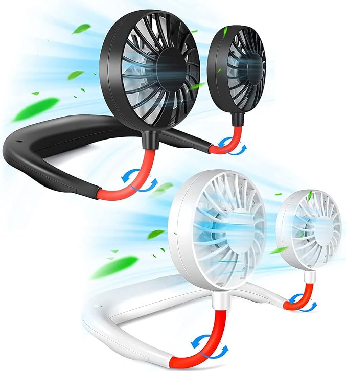 JUANANIUG Portable Neck Fan Rechargeable Personal Hand-Free Fan Mini USB by JUANANIUG