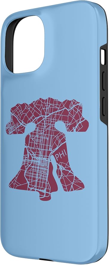 Philadelphia Street Map Liberty Bell Vintage Maroon Philly Case - Image 2