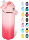 Fijinhom 18oz Insulated Stainless Steel Water Bottle, Wide Mouth Double Wall by Fijinhom
