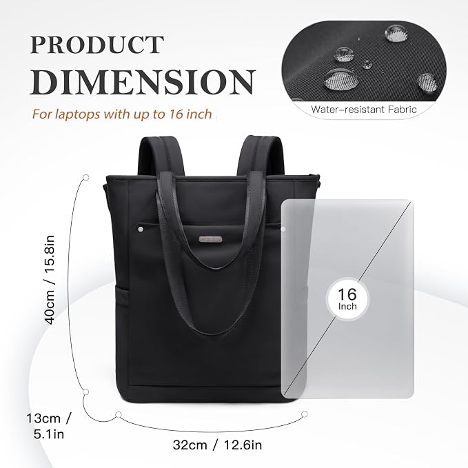 Convertible Laptop Backpack for Women Men Carry on Tote Backpack Teacher - Image 3
