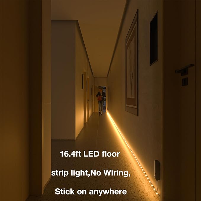 WOBANE Dual Motion Activated LED Strip Light, Rechargeable 16.4ft Light Strip - Image 3