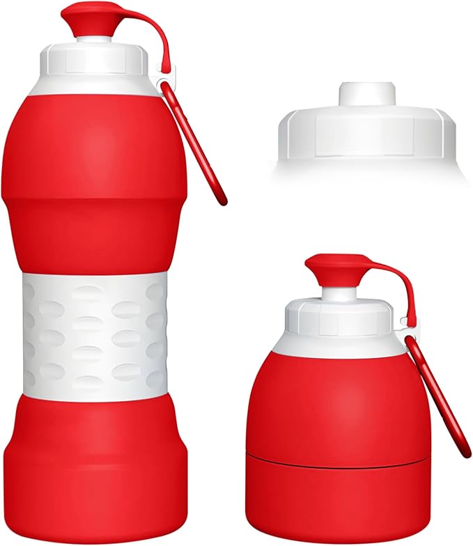 Collapsible Lightweight 20oz Water Bottle, Food-Grade Silicone BPA Free by Unknown