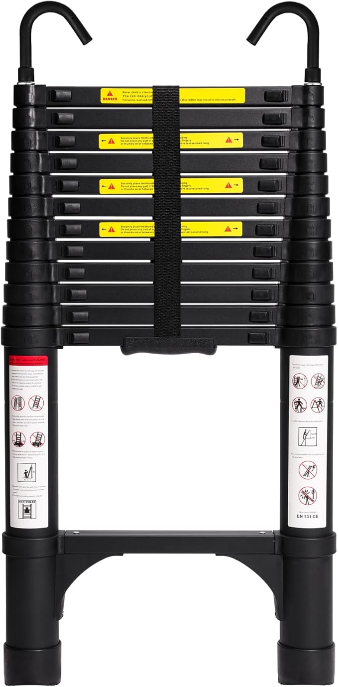 BOCOM 12.5 FT Aluminum Telescoping Ladder by BOCOM