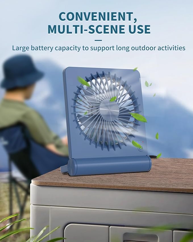 Small Desk Fan, Rechargeable USB Fan Battery Operated, Ultra Quiet, Strong Wind - Image 6