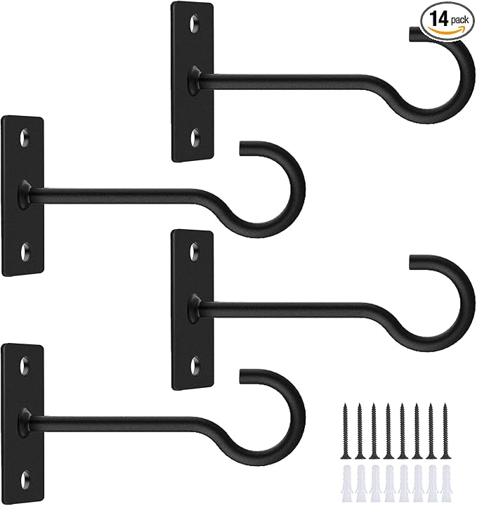 4Pack 4inch Wall Hook for Hanging Plant Bracket by QTJUST