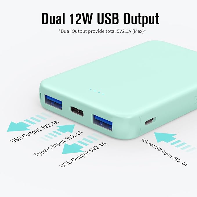 VANYUST S22 Portable Charger, Mini Colorful Power Bank, 5000mAh External - Image 3