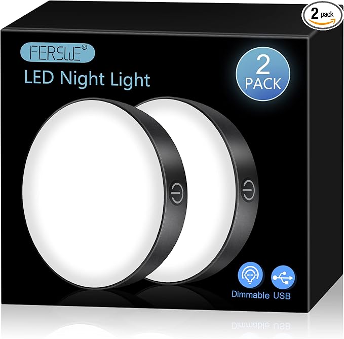 Ferswe Rechargeable Tap Light 6000K, Dimmable Touch Light by FERSWE