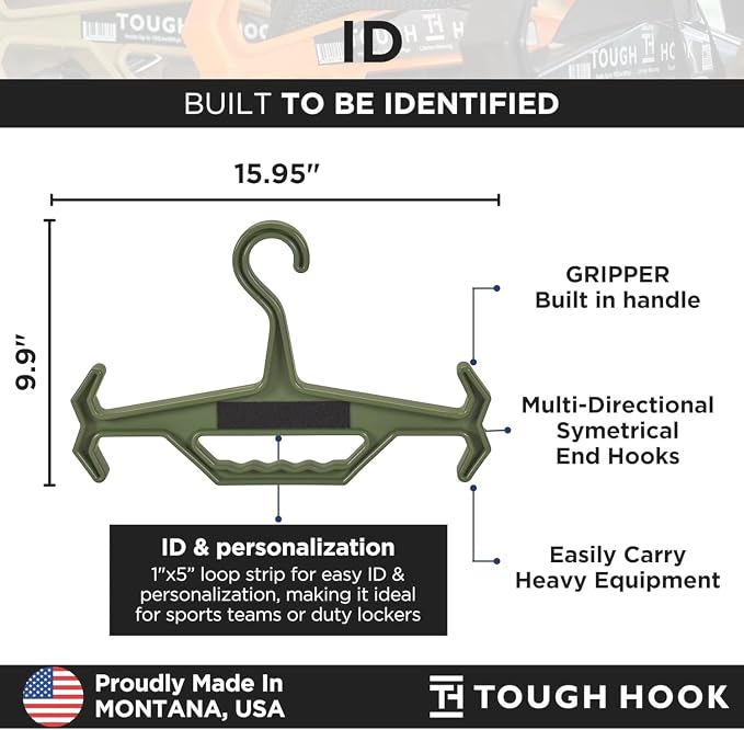 Tough Hook ID Heavy Duty Identification Hanger, USA Made 200 Lb Cap, Plate - Image 2