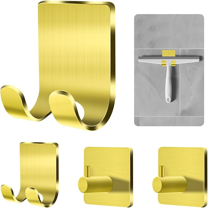 CGBE 4 Packs Shower Hooks for Inside Shower, Self Adhesive Shaver Holder Hanger by CGBE