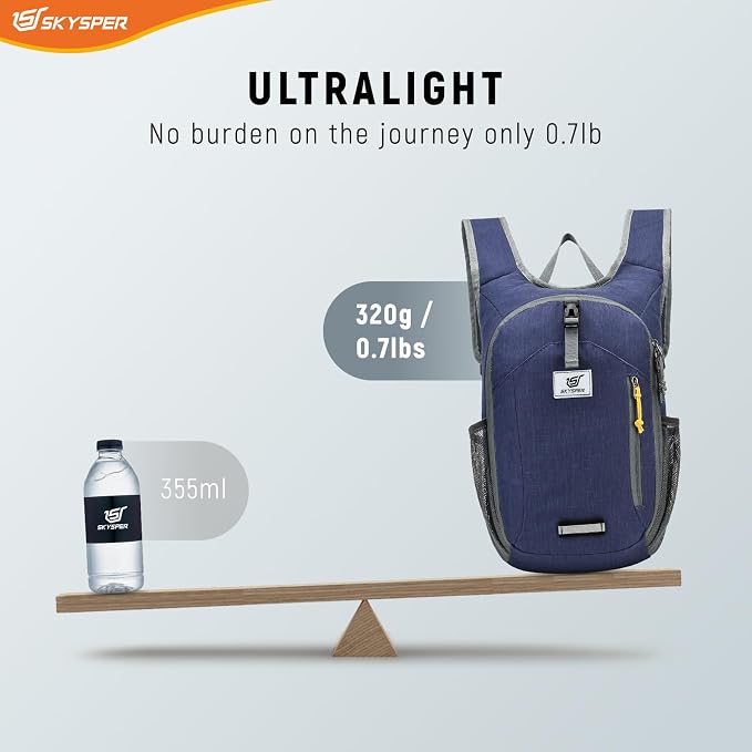 SKYSPER 10L Hiking Backpack Small Foldable Daypack Packable Lightweight Hiking - Image 3
