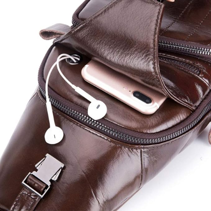 Hebetag Leather Sling Bag Crossbody Backpack - Image 5