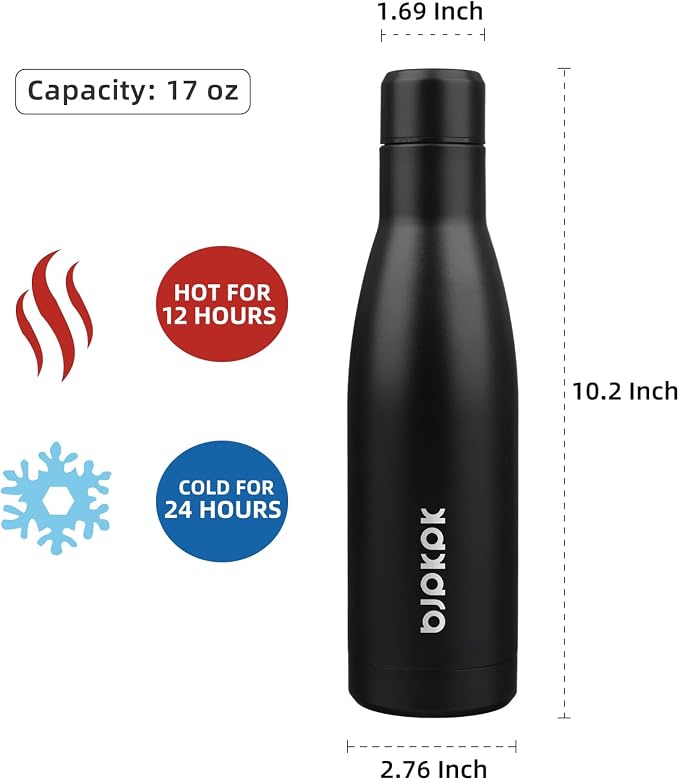 BJPKPK 17oz Insulated Water Bottles Stainless Steel Sports Water Bottles Keep - Image 2