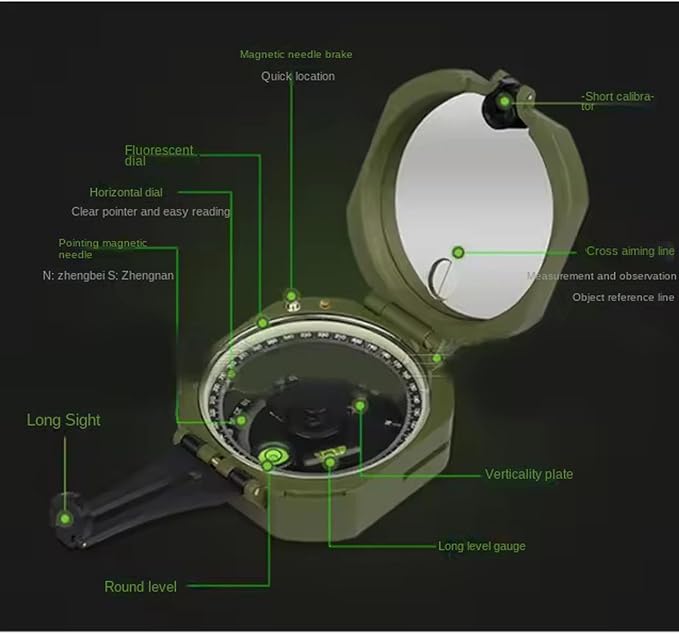 Multifunctional Military Sighting Navigation Compass - Image 2