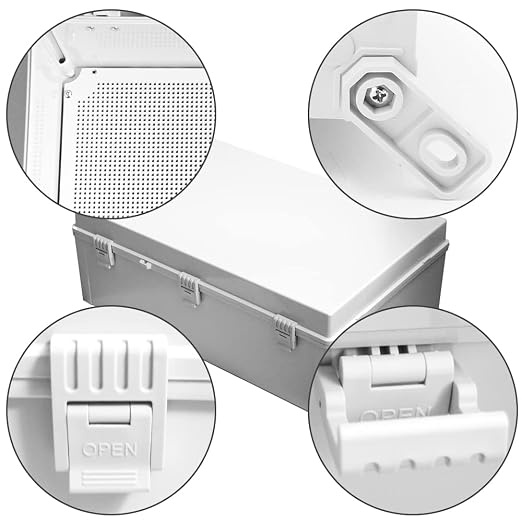 Large Electrical Junction Boxes Hinged Outdoor ABS Plastic Buckle Deep Wall - Image 3