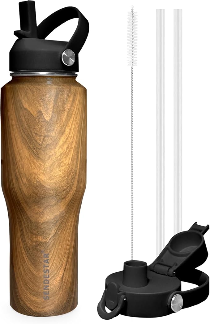 SENDESTAR 32oz Water Bottle Wide Mouth Stainless Steel Vacuum Insulated Double by Sendestar