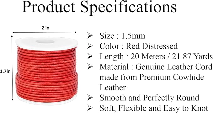 GENIQUE Real/Genuine Round Leather String Cord - Image 3