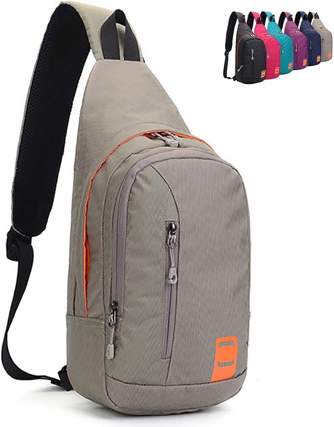 Peicees Small Sling Backpack Waterproof Unisex Shoulder Bag Chest Crossbody by Peicees
