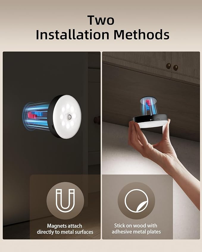EZVALO Under Cabinet Lighting, 1000mAh Rechargeable Puck Lights - Image 7