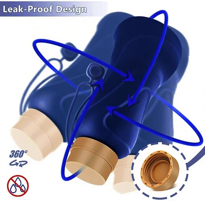Collapsible Water Bottles, Leak Proof, Reuseable BPA Free Silicone Foldable - Image 5
