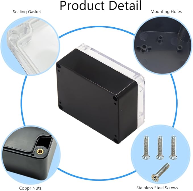 Project Box IP65 Waterproof Junction Box ABS Plastic Black Electrical Boxes DIY - Image 5
