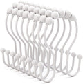 Bathway White Shower Curtain Hooks and Rings by Bathway