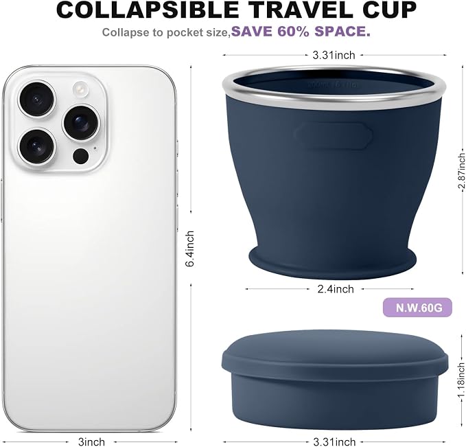 Collapsible Travel Cup, BPA-Free Reusable Water Cup, Lightweight Drinking Cups - Image 4