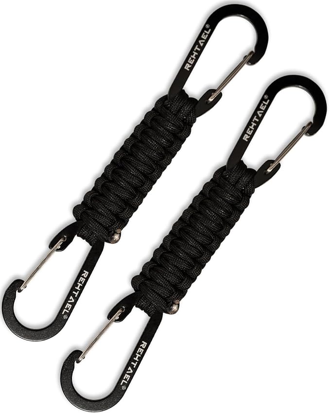 Paracord Braided Carabiner Keychain Lanyard Strap, Hanger Stroller Hook w/2 by REHTAEL