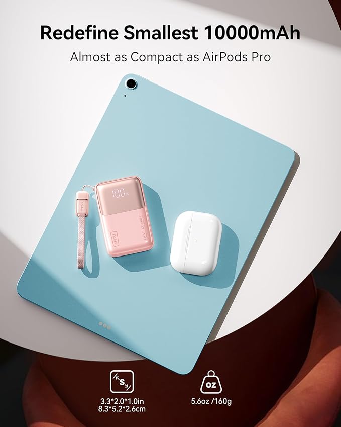 INIU Pocket Size Portable Charger, Ultra Small 10000mAh 45W PD Power Bank - Image 2