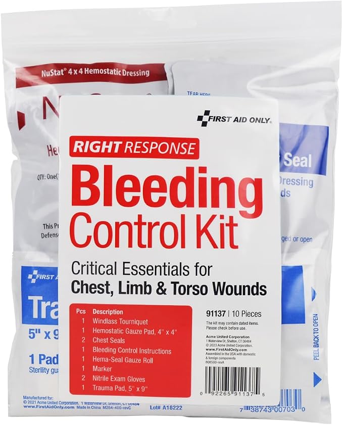 First Aid Only 91137 Critical Essentials Bleeding Control Kit by FirstAidOnly