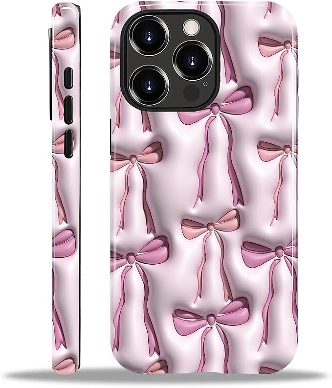 for iPhone 12/12Pro Case, HL2 Abstract Ribbons Bows Hybrid 2 Layer Hard Shell by Unknown
