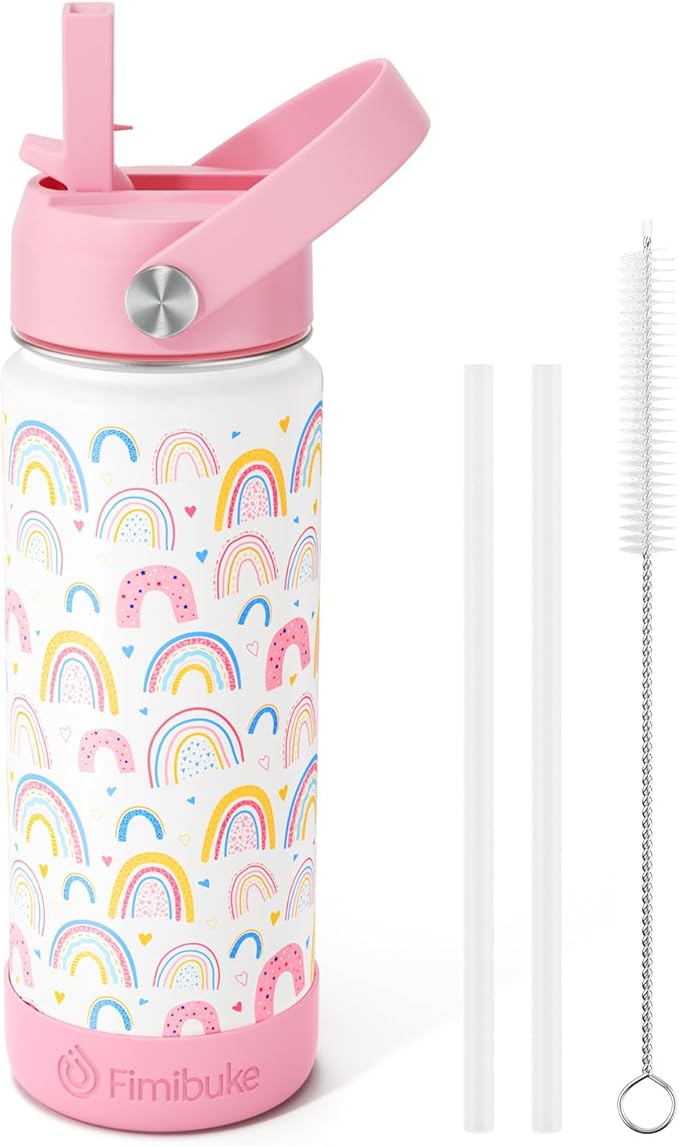 Fimibuke Kids Insulated Water Bottle, 18oz BPA FREE 18/8 Stainless Steel Kids by Fimibuke