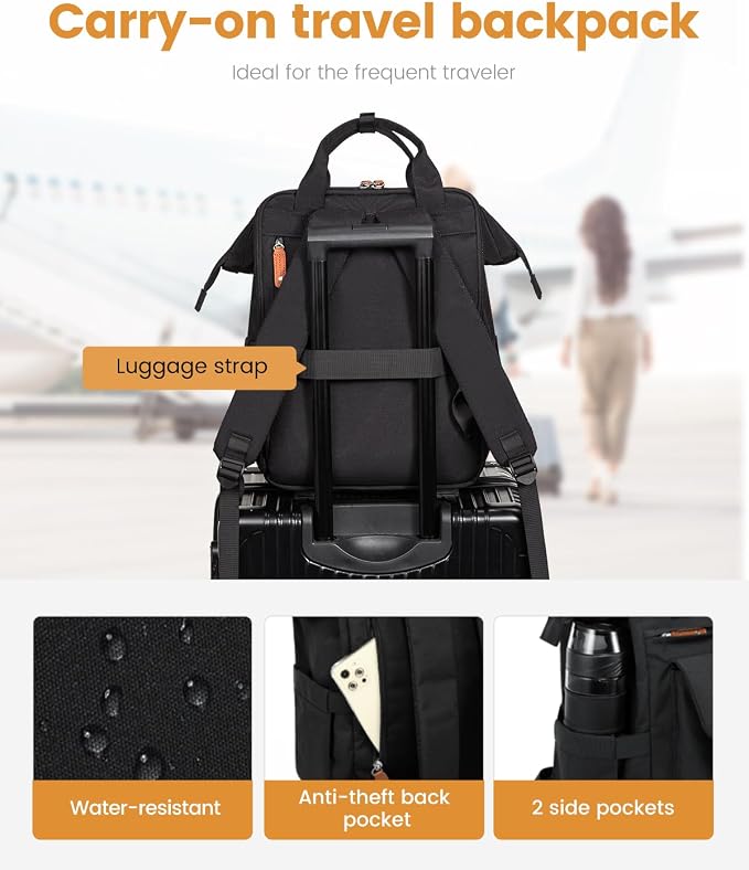 LOVEVOOK Laptop Backpack for Women Work Travel Computer Backpacks Purse - Image 6