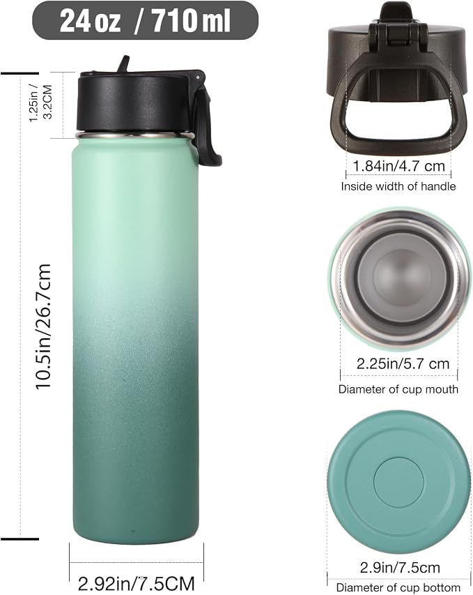 Volhoply 24oz Insulated Water Bottle - Image 2