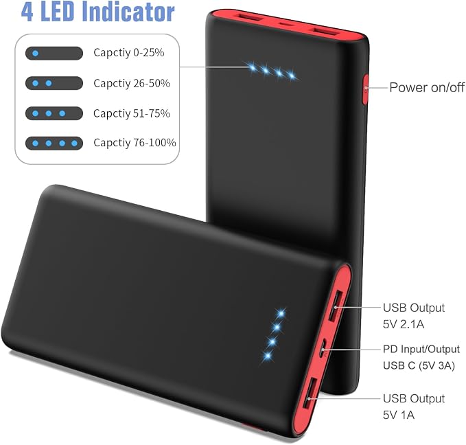 Portable Charger Power Bank 25800mAh, 5V/3A Fast Charging Portable Phone Charger - Image 4