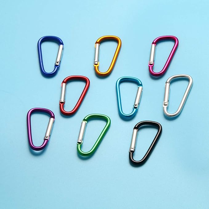 Carabiner Clips, Upins Aluminum Locking Spring Hook Keychain D Shape Heavy Duty - Image 4