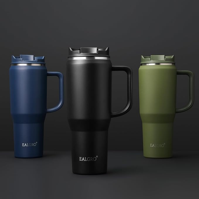 EALGRO 40 oz Tumbler with Handle, Insulated Tumblers with Lid and Straw - Image 5