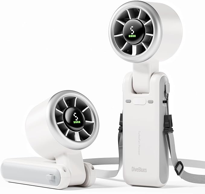 Diveblues Portable Handheld Turbo Fan, 5 Gear Wind, Battery Operated, 3 IN 1 by Diveblues