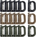 Topbuti 18 pcs Multipurpose Grimlock D-Ring Locking Molle Clips Hanging Hook by Topbuti