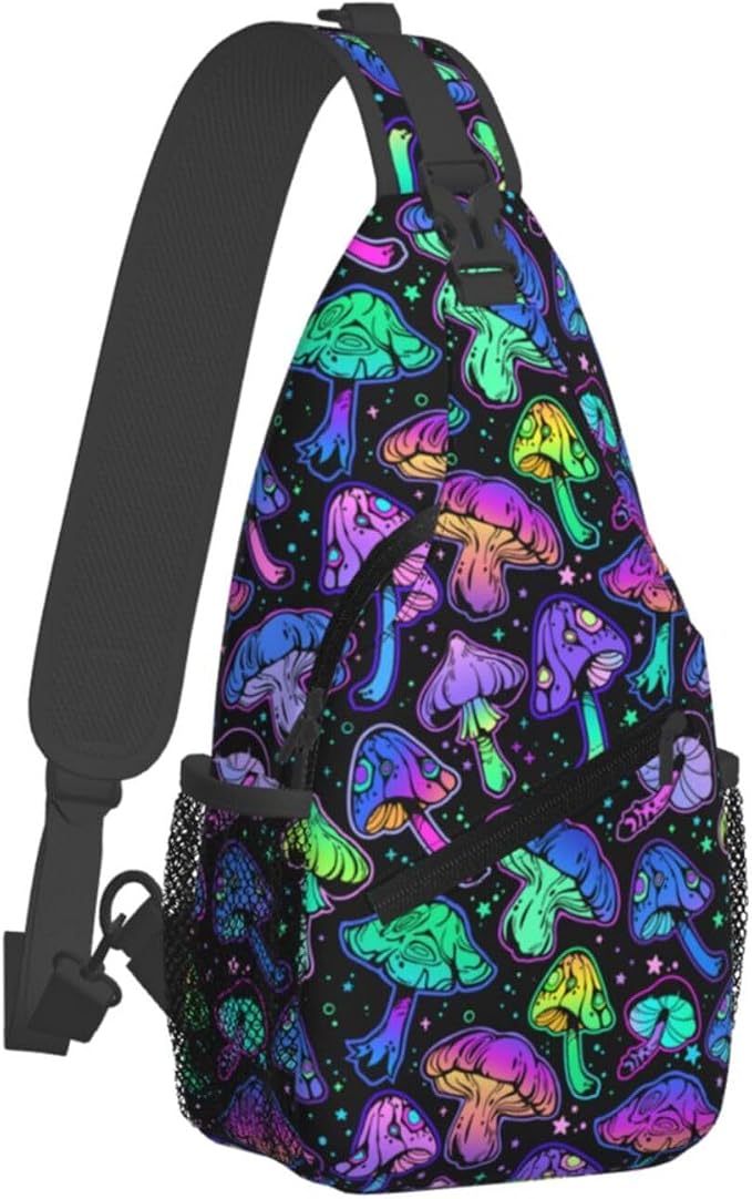 Bright Mushrooms Sling Bag For Women Men Mushroom Backpack Crossbody Shoulder - Image 2