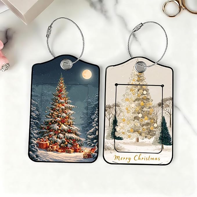 2 Pack Christmas Tree Luggage Tags - Image 6