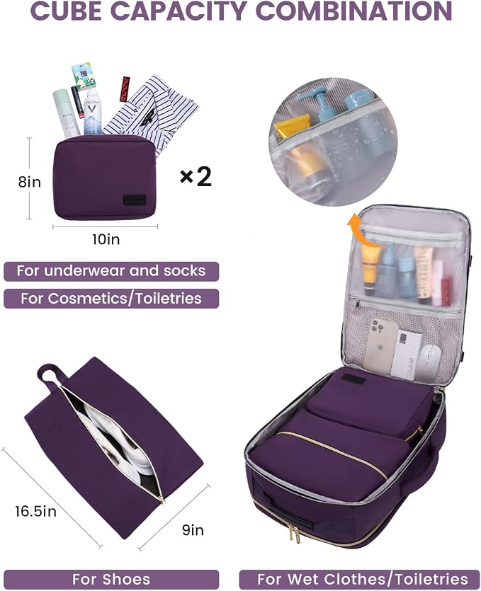 LOVEVOOK 40L Travel Backpack for Women & Men, Airline Approved Carry On Luggage - Image 5
