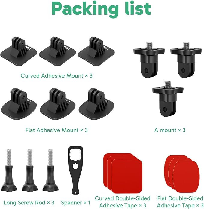 AKASO Adhesive Mount Kit Helmet Sticky Mount Accessory Kit - Image 6